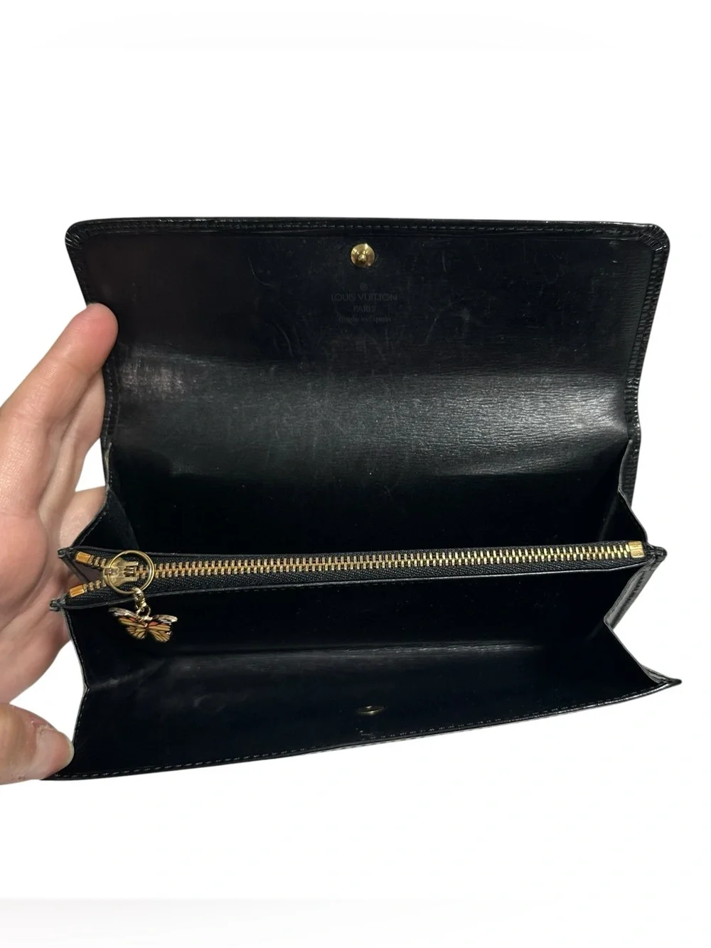 Louis Vuitton Black Epi Leather Sarah Wallet on Chain